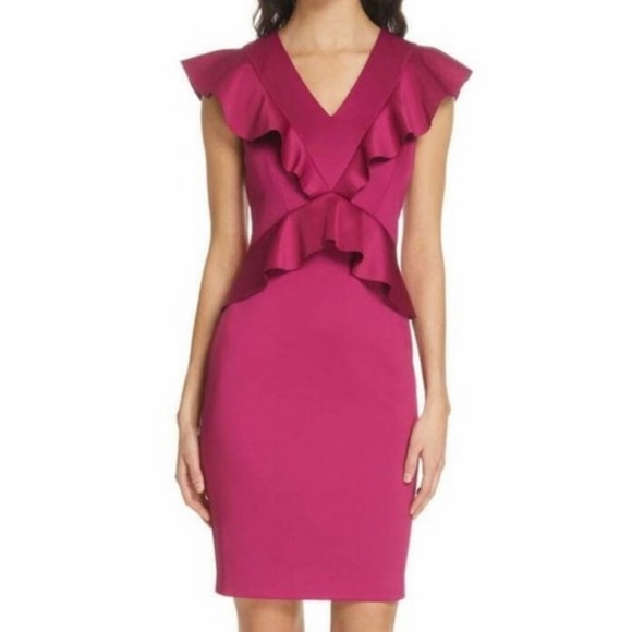 New TED BAKER Alair Pink V Neck Ruffle Collar
Dress - Picture 14 of 16